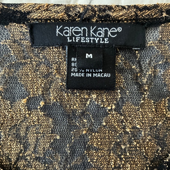 Karen Kane gold and black sequined evening top M - Picture 3 of 5